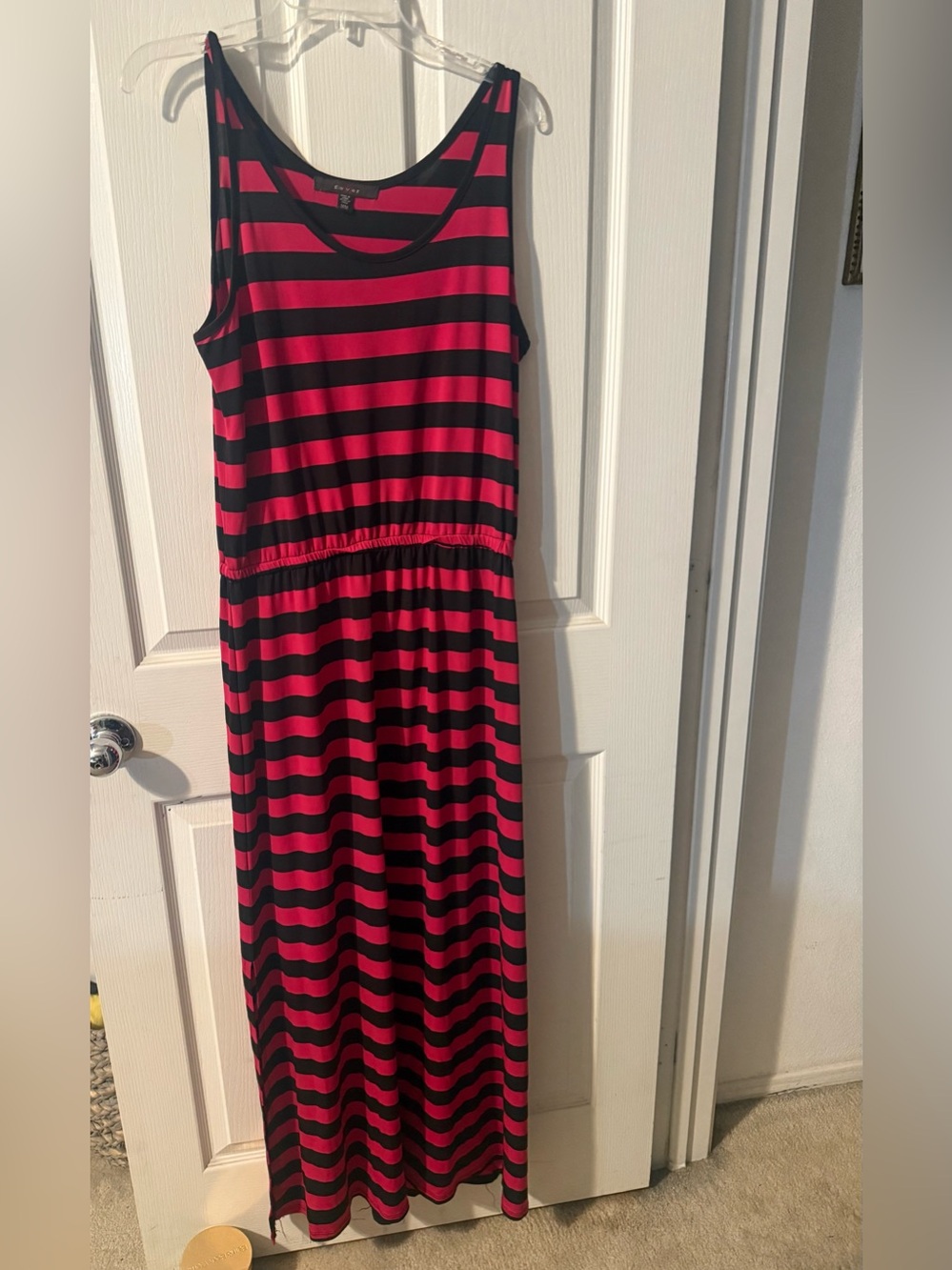 Fever Black & Hot Pink Striped Sleeveless Maxi